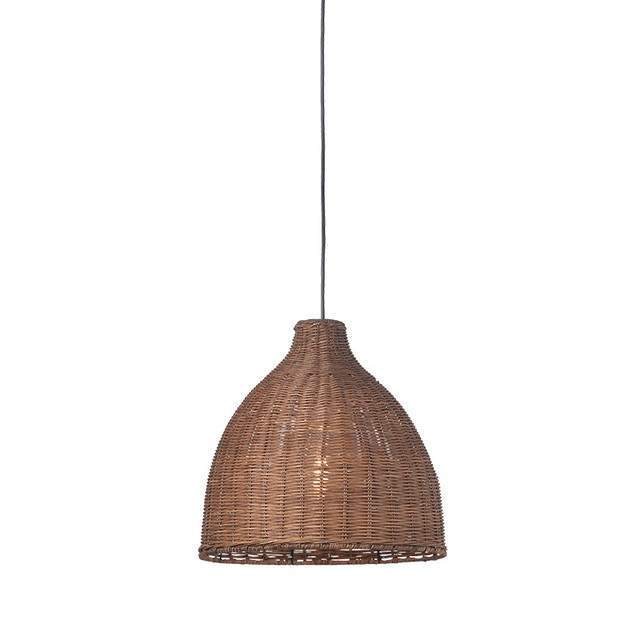 ACA Lighting PENDANT LUMINAIRE 1XE27 BROWN CANE COLOR: brown rattan Φ34×Η107CM OIA — ML1013011B