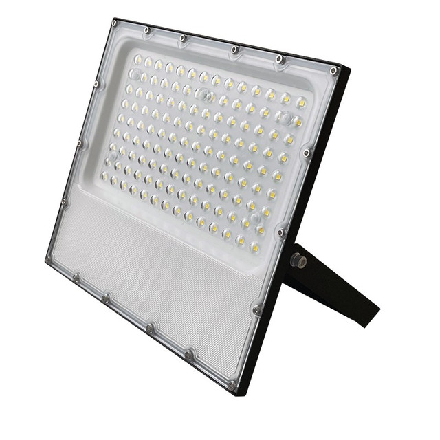 ACA Lighting LED SMD BLACK FLOOD LUMINAIRE IP65 100W 4000K 12000Lm 100-277V AC RA80 IK08 5YRS BREATHING VALVE — J10040 — manufacturer representative image