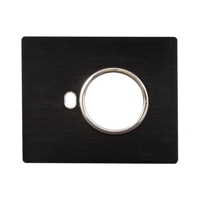 AVE NEW STYLE S44 ALUMINUM PLATE, ANTHRACITE ALLUMINUM – 1 SCHUKO SOCKET + 1 CONTROL – 3 MOD — 44PANQ902ANS