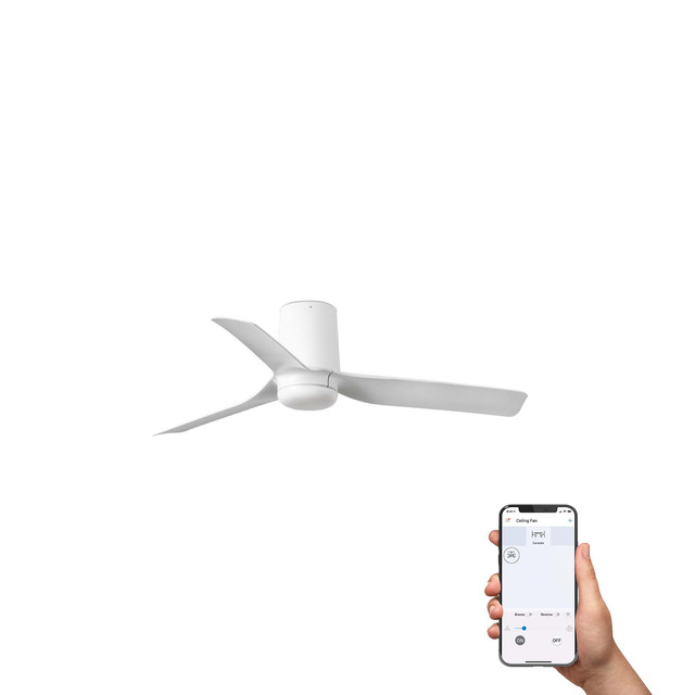 Faro Barcelona MINI PUNT TUB S White fan TUYA — 33832WT