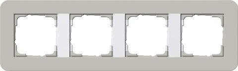 Gira E3 cover frame grey soft touch with pure white glossy carrier frame grey Soft Touch with pure white glossy carrier frame — 0214412