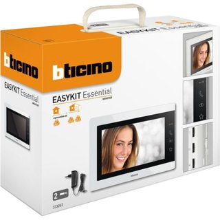 BTicino 7" White finish EASYKIT Essential additional monitor with plug-in power supply — 333253
