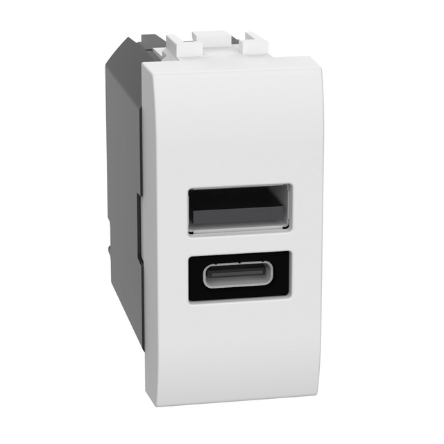 BTicino USB charger with 2 type A and C ports - 20W — N4192AC