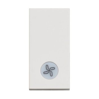 BTicino One-way switch 1P 10 AX - 250 Vac - lightable - fan symbol — RW4001LR