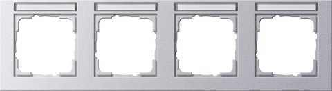 Gira E2 cover frame with inscription space colour aluminium colour aluminium (lacquered) — 109425