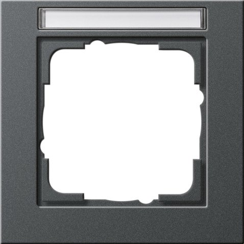 Gira E2 cover frame with inscription space anthracite anthracite — 109123