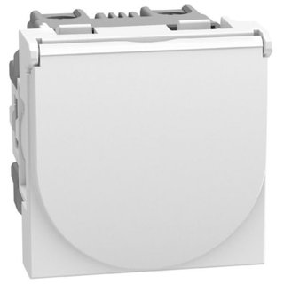 BTicino German standard socket 2P+E 16 A 250 V - with flap - 2 modules - for Greece - white — YW4141PG