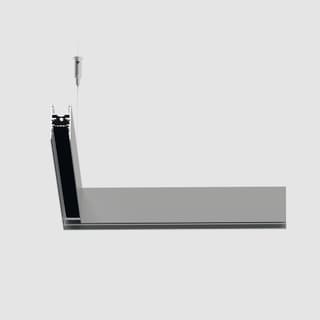 Artemide A.24 - Suspension Magnetic Track - 90° Angle (on same plane) - Brushed Silver — AQ49215