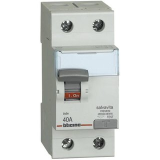BTicino Earth leakage circuit breaker 2P - type A-S - In= 40A - Idn= 300mA - Vn= 230/400Vac - 2 modules — G724AS40