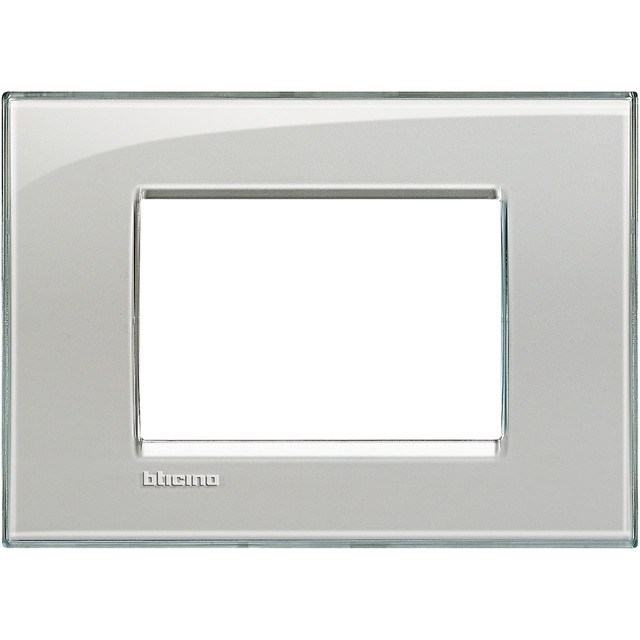 BTicino Square cover plate 3 modules - grey ice — LNA4803KG