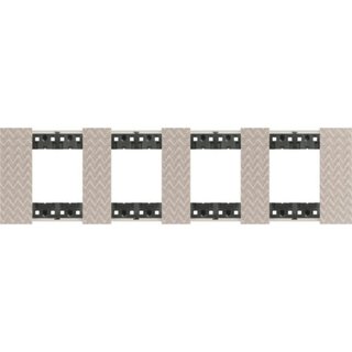 BTicino 2x4P 71mm Living Now plate — KA4802M4MM