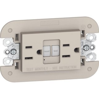 BTicino American standard 2 P+E 15 A 127 Vac GFCI socket — KM4188GFG6
