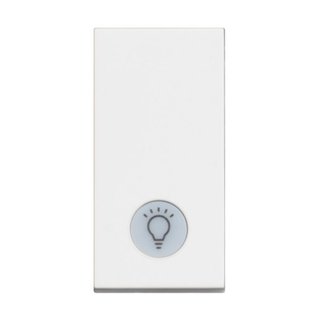 BTicino One-way switch 1P 10 AX - 250 Vac - lightable - lamp symbol — RW4001LA