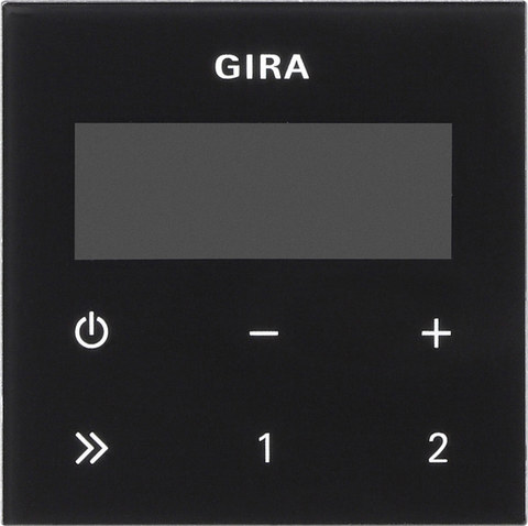 Gira op.top RDS FM radio System 55 black gl.fin. — manufacturer representative image