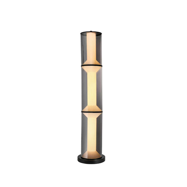 ACA Lighting NEOLUX-FLOOR LAMP BLACK METAL +SMOKE GLASS LED SMD 24W 3000K 1900LM IP20 D180xH960 — HML25048