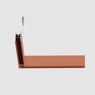 Artemide A.24 - Suspension Magnetic Track - 90° Angle (on same plane) - Brushed Copper — AQ49218