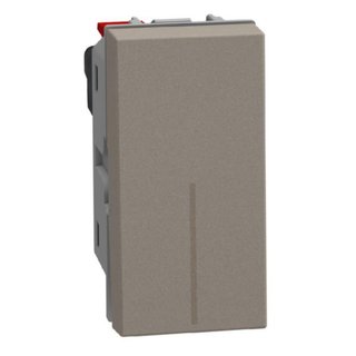 BTicino Pushbutton 1P NO 10A 1 module stone, rocker, lightable, automatic terminals — YG4005A