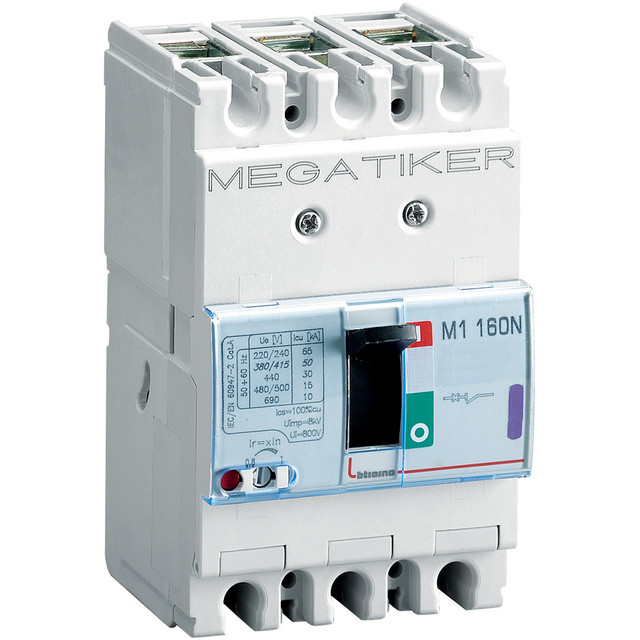 BTicino M1 160N - thermal-magnetic Mccb 3P - Icu= 50kA - In= 100A — T713N100