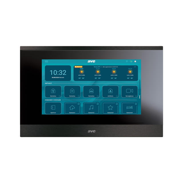 AVE MONITOR WITH 7" TOUCH SCREEN DISPLAY FOR V44 SMART SYSTEM. LAN + WI-FICONNECTION. NATURAL BRUSHED ALUMINUM COLOR (ANS). — TS-SMART7ANS