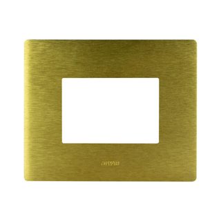 AVE S44 ALUMINUM PLATE, GOLD COLOR – WITHOUT FINISHING FRAME – 3 MOD. — 44PAQ3ORO