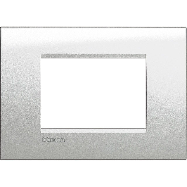 BTicino Square cover plate 3 modules - silver moon — LNA4803GL