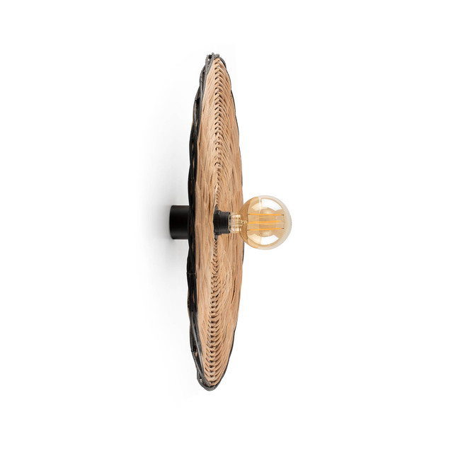 Faro Barcelona COSTAS 600 H70 Black/rattan wall/ceiling lamp — 62173-69
