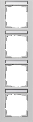 Gira E2 cover frame with inscription space grey matt grey matt (lacquered) — 111437