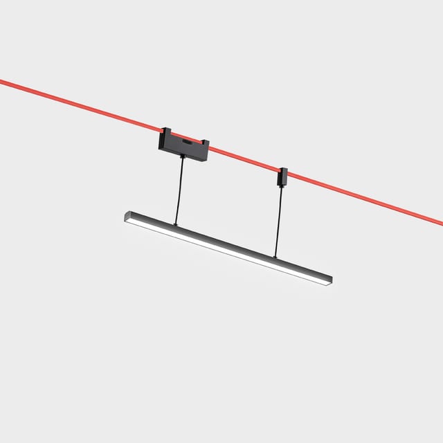 Artemide Diffused Linear Suspension Module - 600mm - 2700K - Black - APP Compatible — FW20004APP