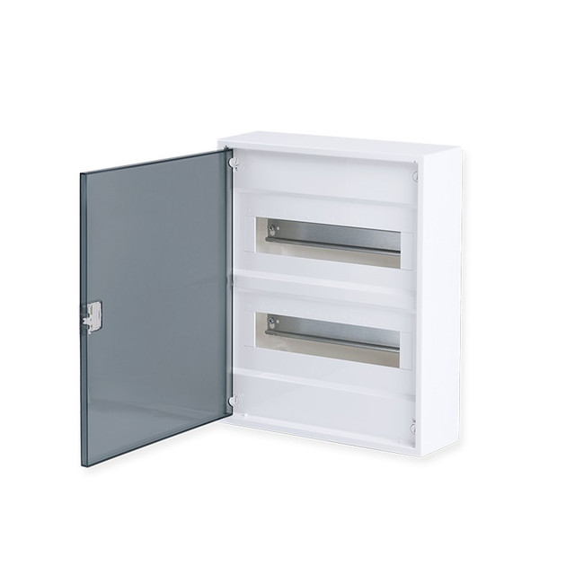 ACA Lighting SURFACE MOUNTING ENCLOSURE 24 MODULES TRANSPARENT DOOR 2 ROWS IP40 — 282N24ALFA