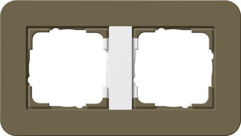 Gira E3 cover frame umber soft touch with pure white glossy carrier frame umber Soft Touch with pure white glossy carrier frame — 0212416