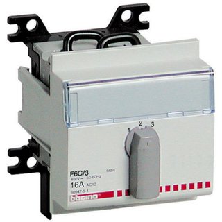 BTicino Changeover switch 2 poles - 2 positions + zero central — F6C/3