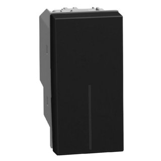 BTicino 4-way switch 1P 10AX 1 module dark, rocker, lightable, screw & plate terminals — YD4004