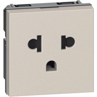 BTicino Euro american standard 2 P+E 16 A 127/250 Vac universal duplex socket — KM4126