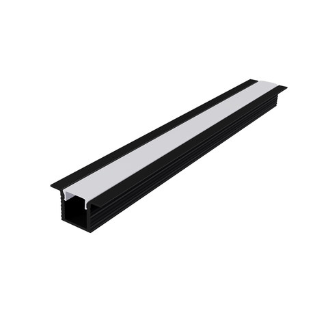 ACA Lighting ERIN ALUMINUM PROFILE P189 BLACK WITH OPAL PC DIFFUSER 2m/pc — manufacturer representative image