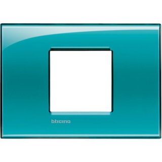 BTicino Square cover plate 2 modules centred - green deep — LNA4819VD