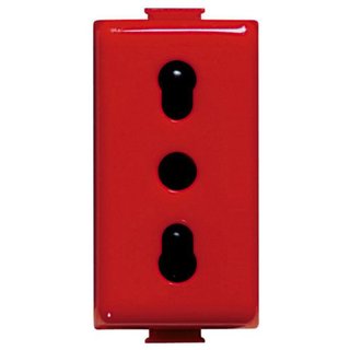 BTicino Socket 2P+T 16 A 250 Vac- centre distance 19 mm and 26 mmantibacterial — A5180RAB