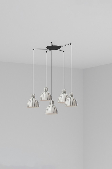 Faro Barcelona VENICE 5L Stripes pendant lamp — 64255-114-5L