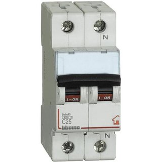 BTicino BTDIN RS - 1P+N Mcb curve C - 4.5kA - 230V - In=25A — FC810NC25