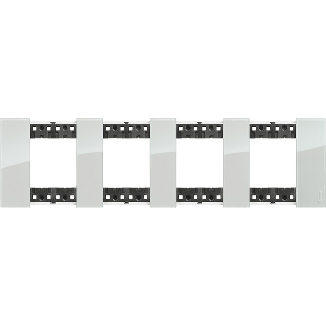 BTicino 2x4P 71mm Living Now plate — KA4802M4DA