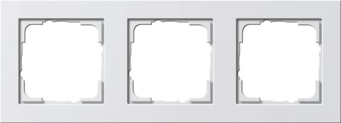 Gira E2 cover frame pure white glossy — 3-gang — 621329