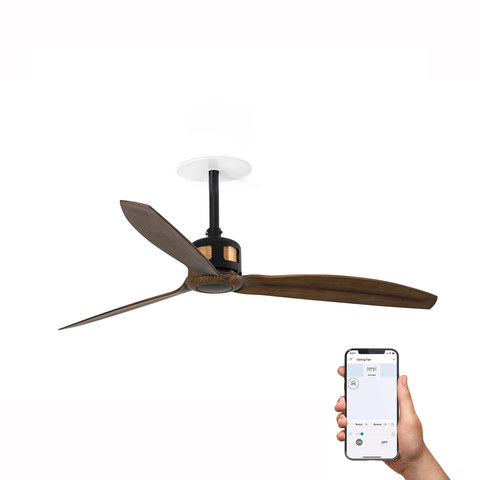 Faro Barcelona COPPER FAN RECESSED M Ceiling fan black/walnut — manufacturer representative image