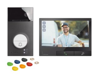 BTicino Kit Linea 3000 Black with RFID badge / New Classe 300X Dark finish — 363943