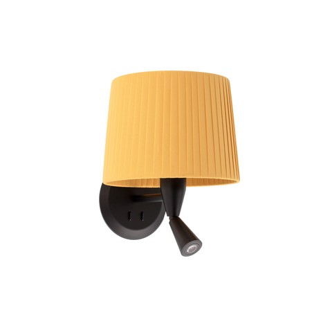 Faro Barcelona SAMBA Black/ribbon yellow wall lamp with reading light — manufacturer representative image
