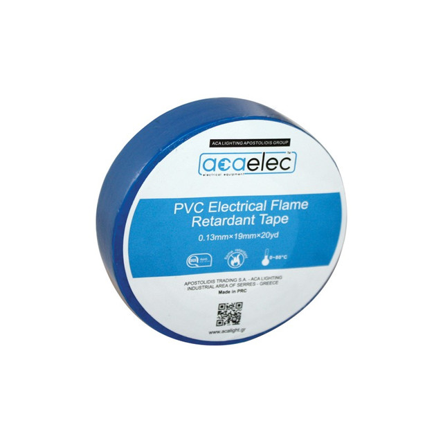 ACA Lighting ELECTRICAL PVC TAPE ACAELEC BLUE 0.13mmx19mmx20yds — DY00000025