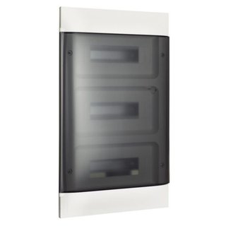 BTicino LINEA HABITA flush-mounting switchboard with door dark colour, 3x12 modules — E315P36D3