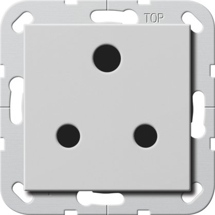 Gira British Standard socket outlet (BS 546) Round Pin 15 A 250 V~ with shutter System 55 — grey matt (lacquered) — 2774015