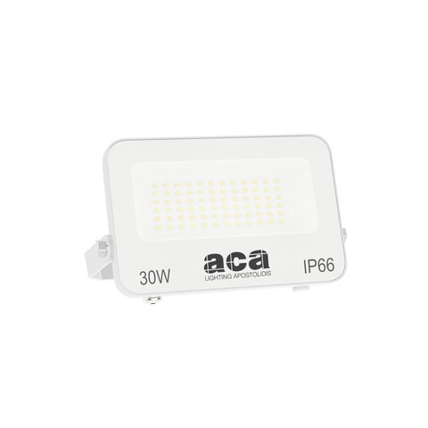 ACA Lighting LED SMD WHITE FLOOD LUMINAIRE 30W 3CCT 3000LM 185-265V RA>80 IP66 — manufacturer representative image