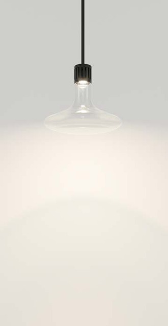 Viabizzuno peter zumthor pz01 transparent — Vb9.580.08.t — installed appearance; diffuser accessory