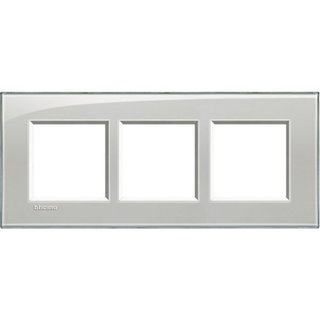 BTicino Square cover plate 2x3P 57mm Cold grey — LNA4832M3KG