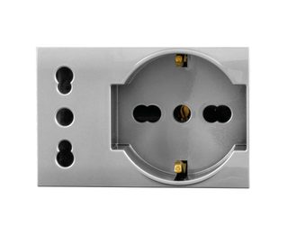 AVE Allumia Schuko and Italian standard socket, 10/16A, 3 modules — 44309015MB